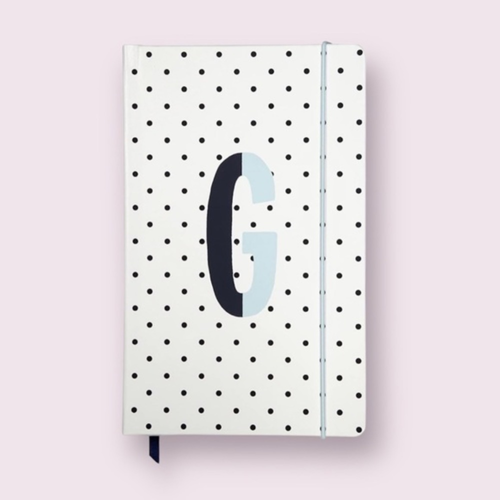 Kate Spade Take Note Large Leatherette Initial “G (Blue)” Notebook